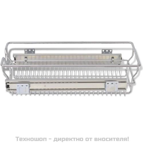 Плъзгащи се телени кошници, 2 бр, сребристи, 300 мм