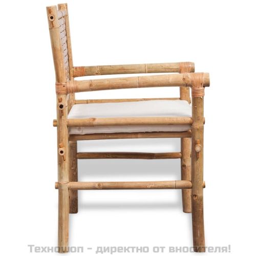 Бистро комплект от 3 части с възглавници, бамбук
