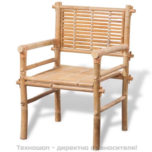 Бистро комплект от 3 части с възглавници, бамбук