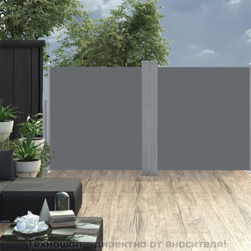 Прибираща се странична тента, антрацит, 100x600 см