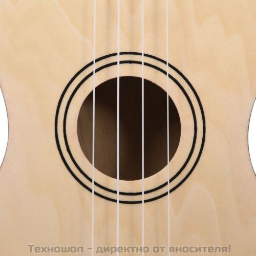 Комплект сопрано укулеле с калъф за деца естествен 21"