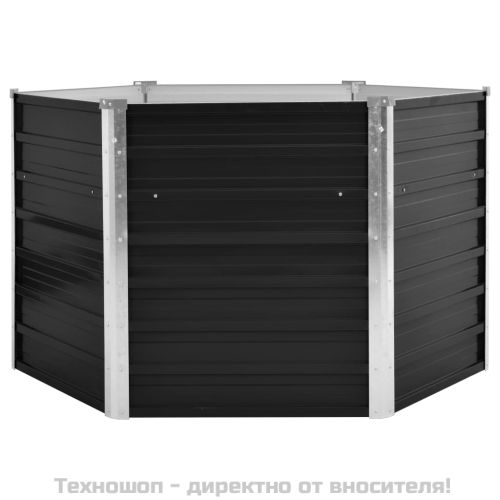 Повдигната леха антрацит 129x129x77 см поцинкована стомана