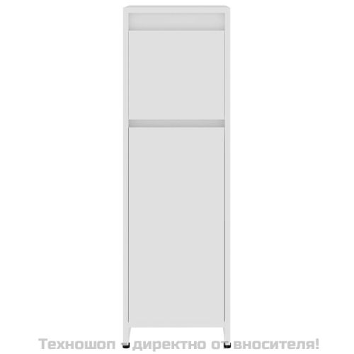 Шкаф за баня, бял, 30x30x95 см, инженерно дърво