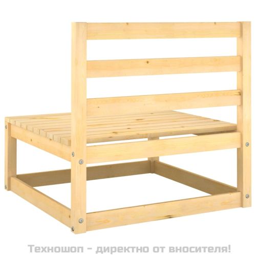 Градински лаундж комплект, 2 части, с възглавници, бор масив