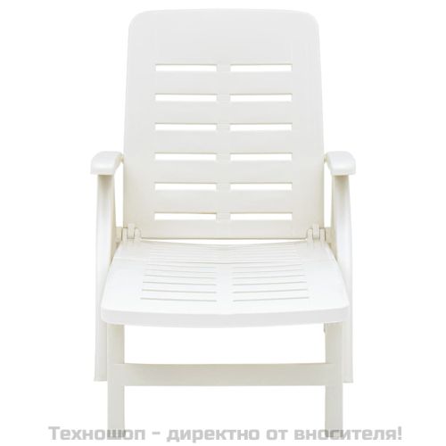 Сгъваем шезлонг, пластмаса, бял