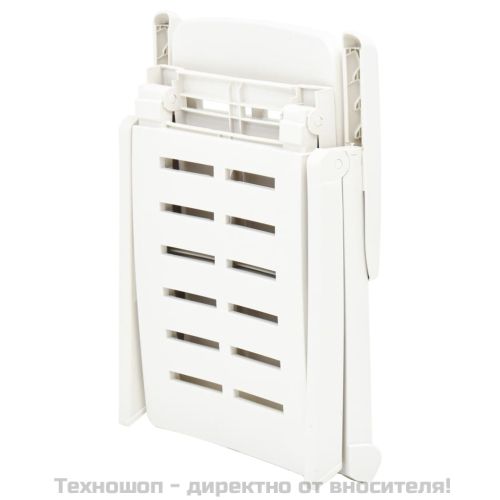 Сгъваем шезлонг, пластмаса, бял