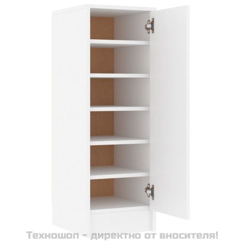 Шкаф за обувки, бял, 32x35x92 см, инженерно дърво