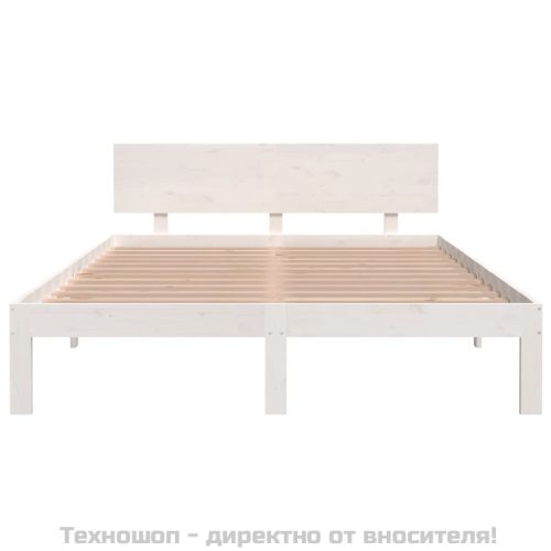 Рамка за легло, бяла, бор масив, 140х200 см