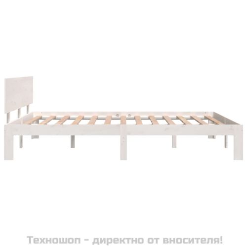 Рамка за легло, бяла, бор масив, 140х200 см