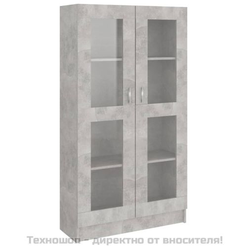 Шкаф витрина, бетонно сив, 82,5x30,5x150 см, ПДЧ