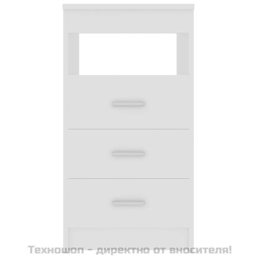 Шкаф с чекмеджета, бял, 40x50x76 см, инженерна дървесина