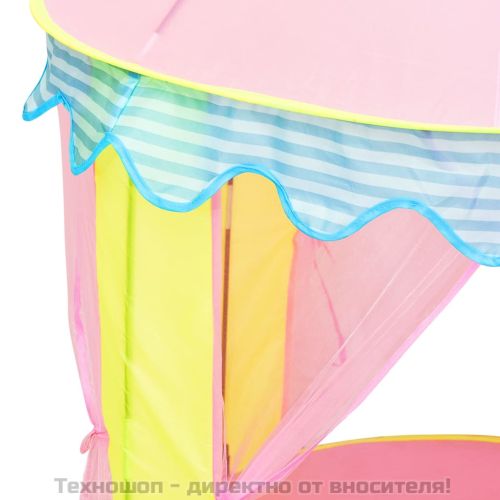 Детска палатка за игра с 250 топки розово 100x100x127 см