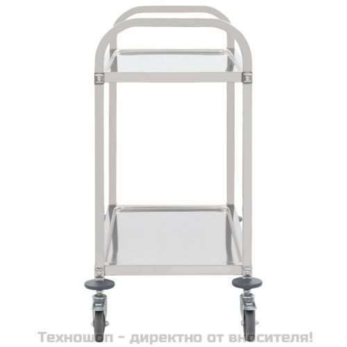 Кухненска количка с 2 рафта, 95x45x83,5 см, неръждаема стомана