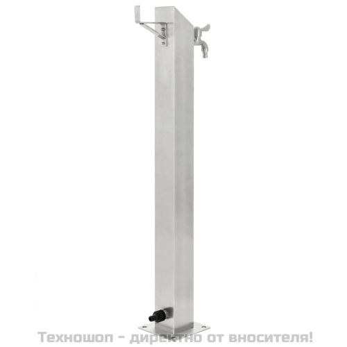 Градинска чешма, неръждаема стомана, квадратна колона, 95 см