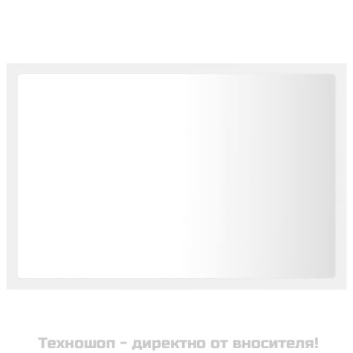 LED огледало за баня, бяло, 60x8,5x37 см, акрил
