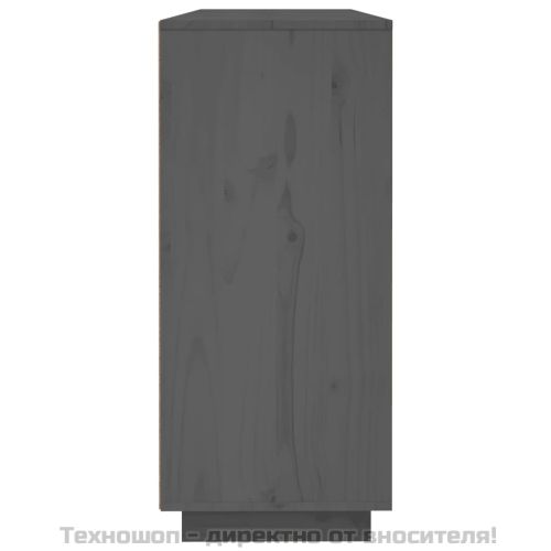 Сайдборд, сив, 120x35x80 см, бор масив