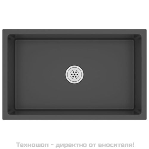 Ръчно изработена кухненска мивка, черна, неръждаема стомана