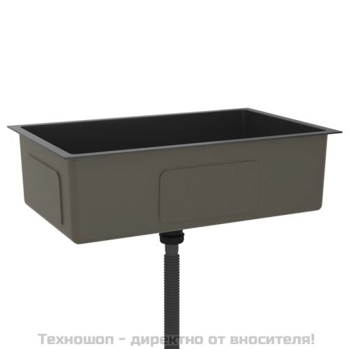 Ръчно изработена кухненска мивка, черна, неръждаема стомана