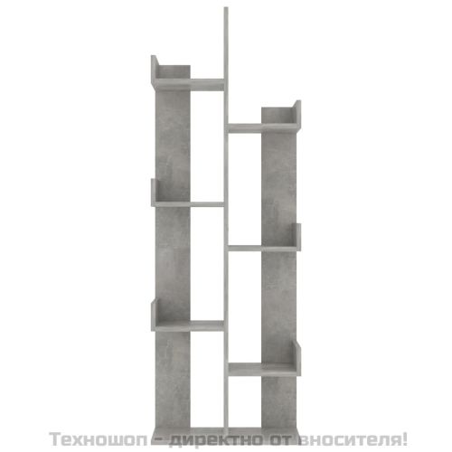 Библиотека, бетонно сива, 48x25,5x140 см, инженерно дърво