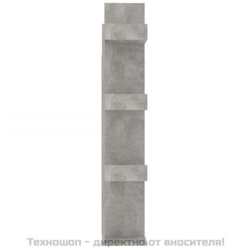 Библиотека, бетонно сива, 48x25,5x140 см, инженерно дърво