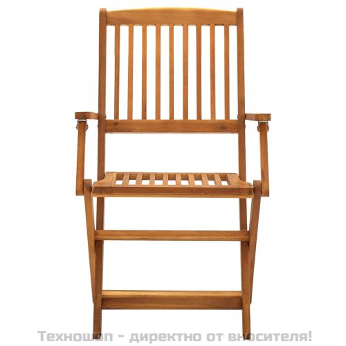 Сгъваеми градински столове, 4 бр, акация масив