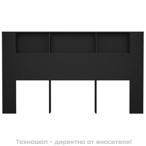 Табла за легло тип шкаф, черна, 180x18,5x104,5 см