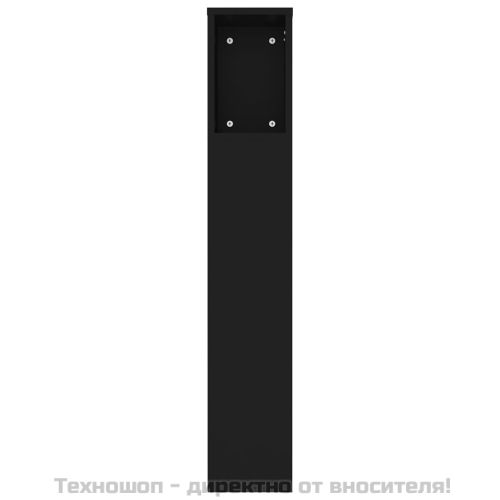 Табла за легло тип шкаф, черна, 180x18,5x104,5 см