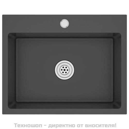 Ръчно изработена кухненска мивка, черна, неръждаема стомана