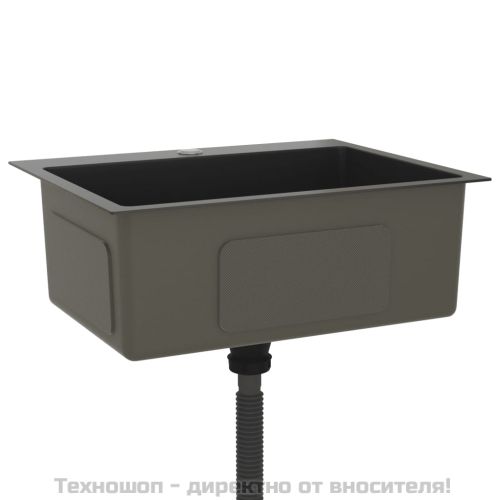 Ръчно изработена кухненска мивка, черна, неръждаема стомана