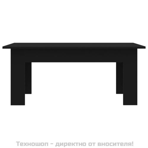 Маса за кафе, черна, 100x60x42 см, инженерно дърво