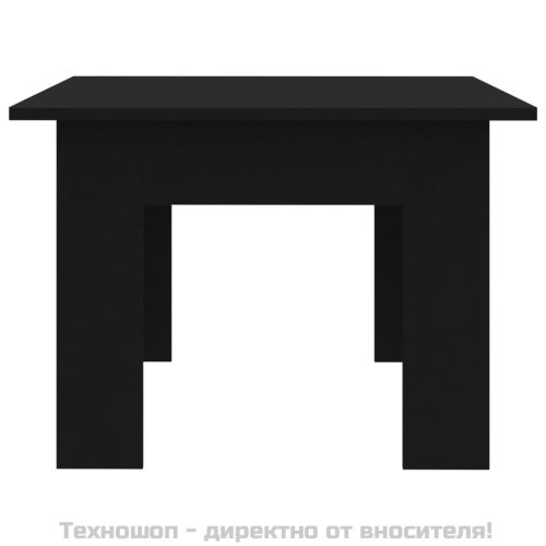 Маса за кафе, черна, 100x60x42 см, инженерно дърво