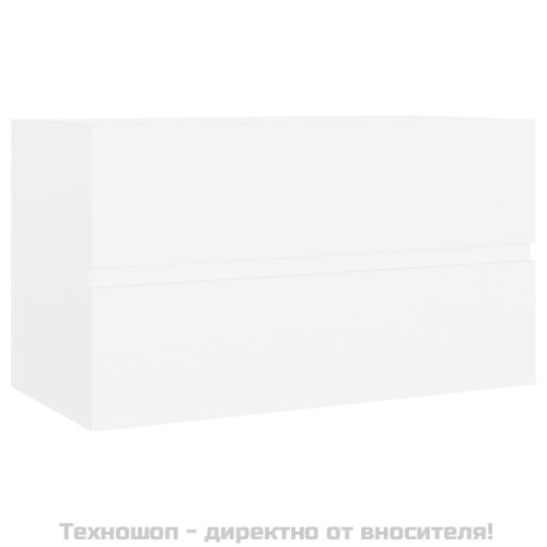 Долен шкаф за мивка, бял, 80x38,5x45 см, инженерно дърво