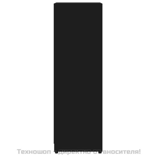 Шкаф за баня, черен, 30x30x95 см, инженерно дърво