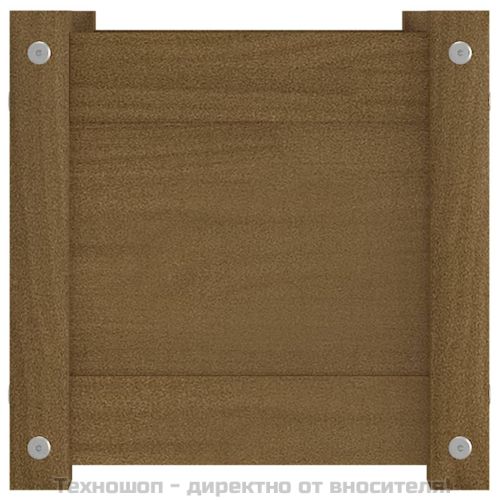 Градински сандък, меденокафяв, 31x31x31 см, бор масив