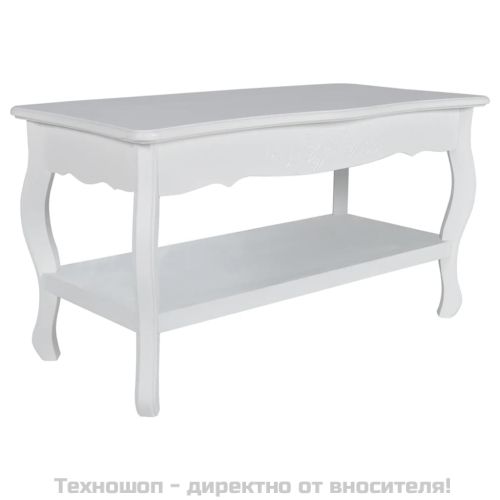 Маса за кафе на две нива, МДФ, бяла