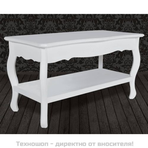 Маса за кафе на две нива, МДФ, бяла