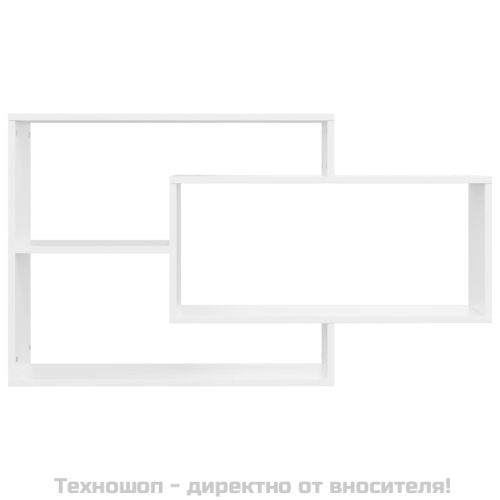 Стенни рафтове, бели, 104x20x58,5 см, инженерно дърво