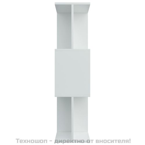 Библиотека/разделител за стая бяла 80x24x96 см инженерно дърво