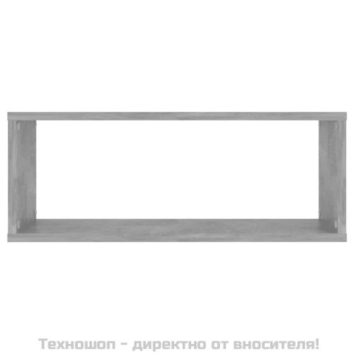 Стенни кубични рафтове, 4 бр, бетонно сиви, 60x15x23 см