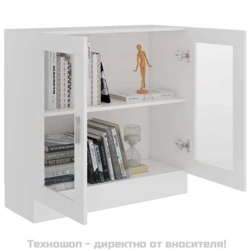 Шкаф витрина, бял, 82,5x30,5x80 см, ПДЧ