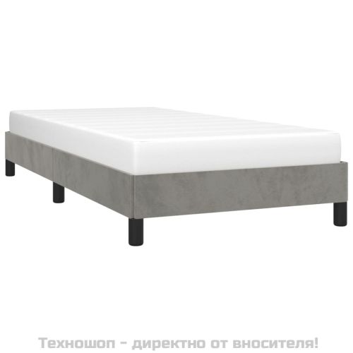 Рамка за легло без матрак, светлосива, 80x200 см, кадифе