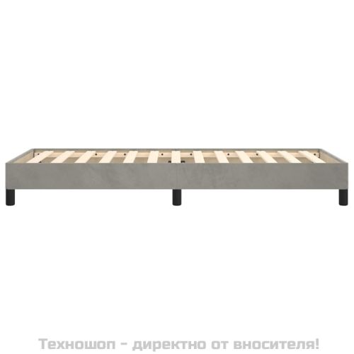 Рамка за легло без матрак, светлосива, 80x200 см, кадифе