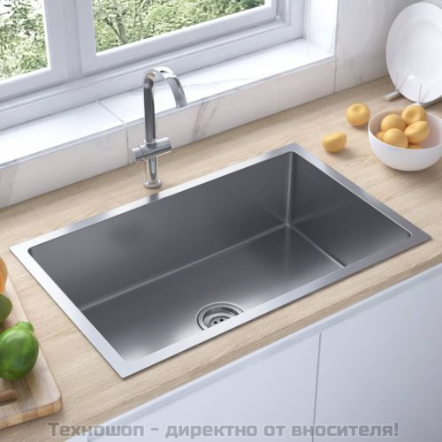 Ръчно изработена кухненска мивка, неръждаема стомана