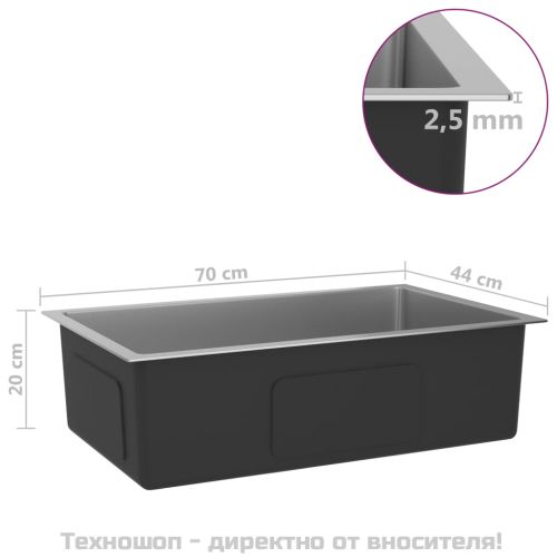 Ръчно изработена кухненска мивка, неръждаема стомана