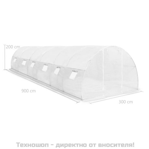 Оранжерия, 27 м², 900x300x200 см
