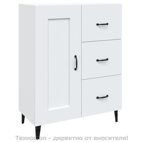 Сайдборд, бял, 69,5x34x90 см, инженерно дърво