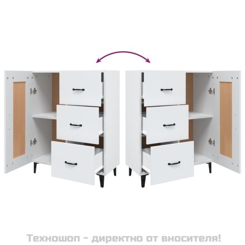 Сайдборд, бял, 69,5x34x90 см, инженерно дърво