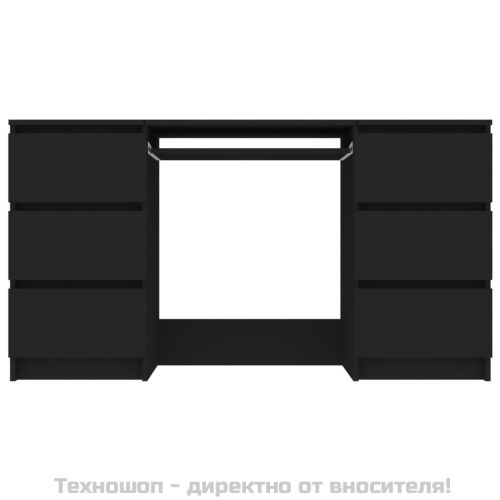 Писалище, черно, 140x50x77 см, инженерно дърво