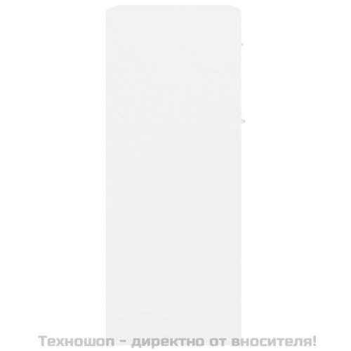 Сайдборд, бял, 60x30x75 см, инженерно дърво
