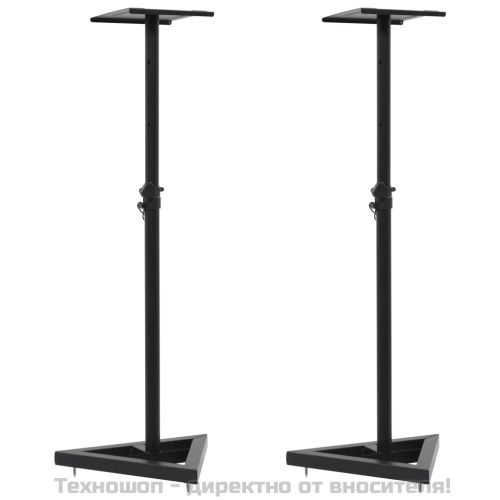 Студийни стойки за мониторни тонколони, 2 бр, черни, стомана